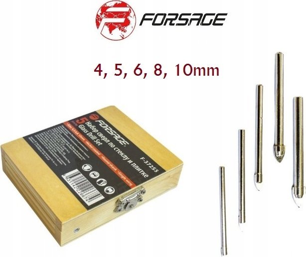 Wiertło Forsage WIERTŁA DO SZKŁA I GLAZURY ZESTAW 5EL 4 -10MM