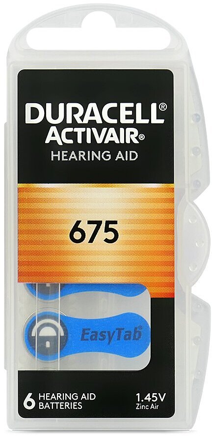 Duracell 6 x baterie do aparatów słuchowych ActivAir 675