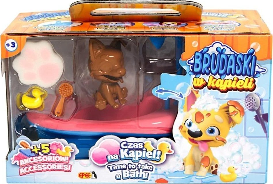 Brudaski w kąpieli piesek Corgi czarno-brązowy 5el