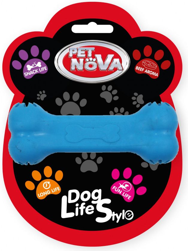 Pet Nova TPR Snackbone Blue 11cm