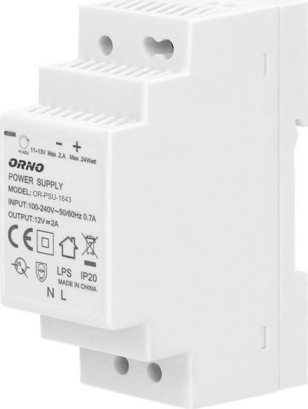 Orno Zasilacz na szynę DIN 12VDC 2A 24W OR-PSU-1643