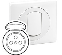 Legrand Plakietka gniazda pojedynczego z klapką Celiane biała - 067812