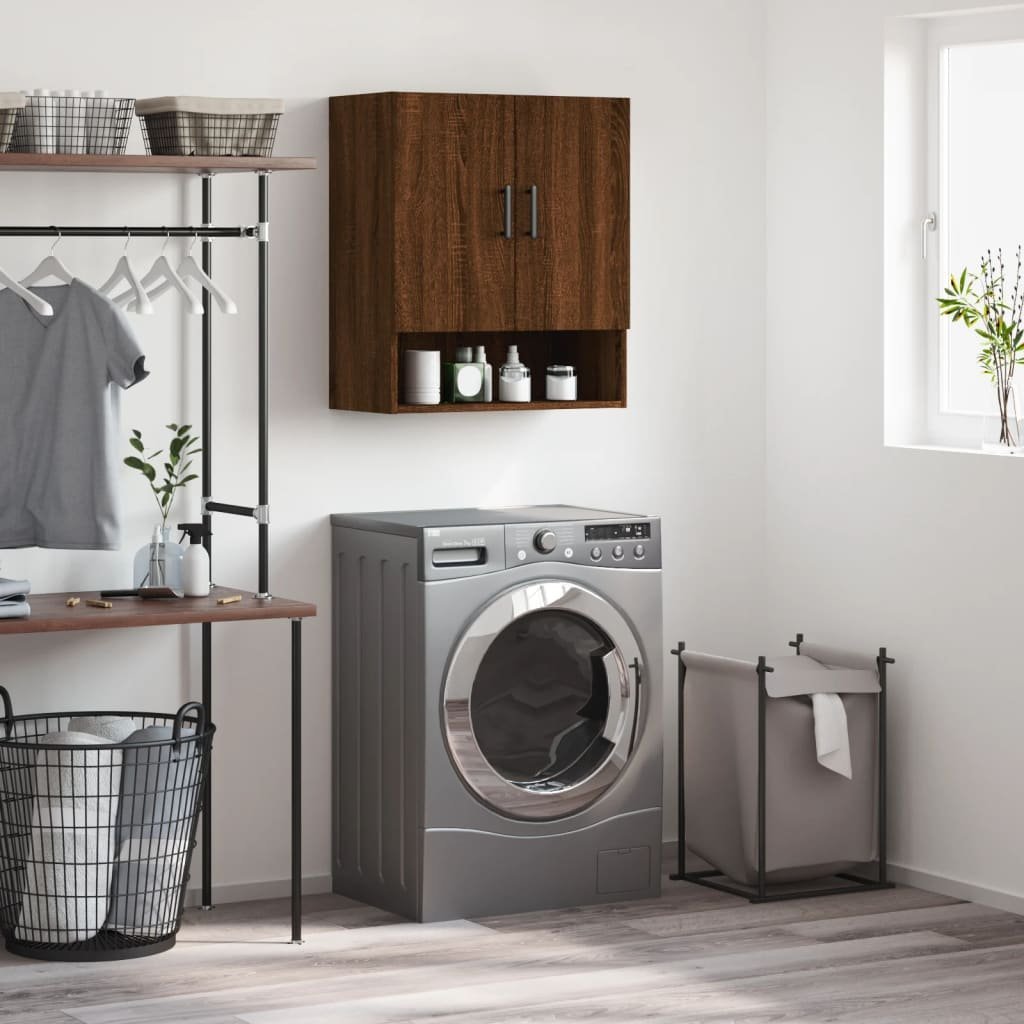 vidaXL Szafka ścienna, brązowy dąb, 60x31x70 cm