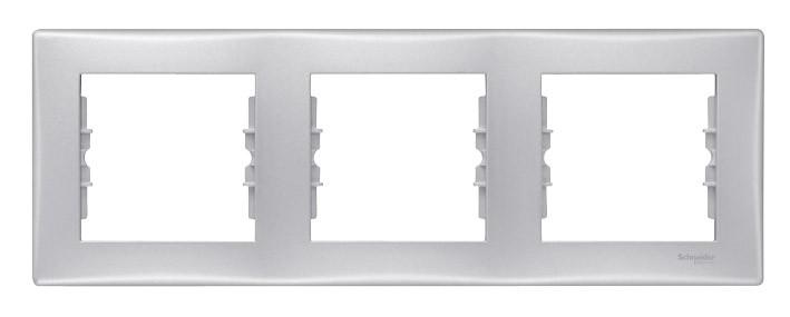 Schneider Electric Ramka potrójna Sedna pozioma srebrna SDN5800560