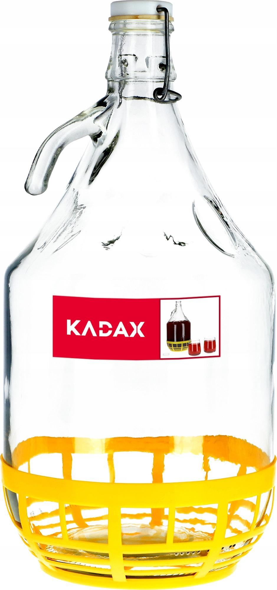 Kadax BALON 5L GĄSIOR DAMA BUTELKA DO WINA W KOSZU KOREK