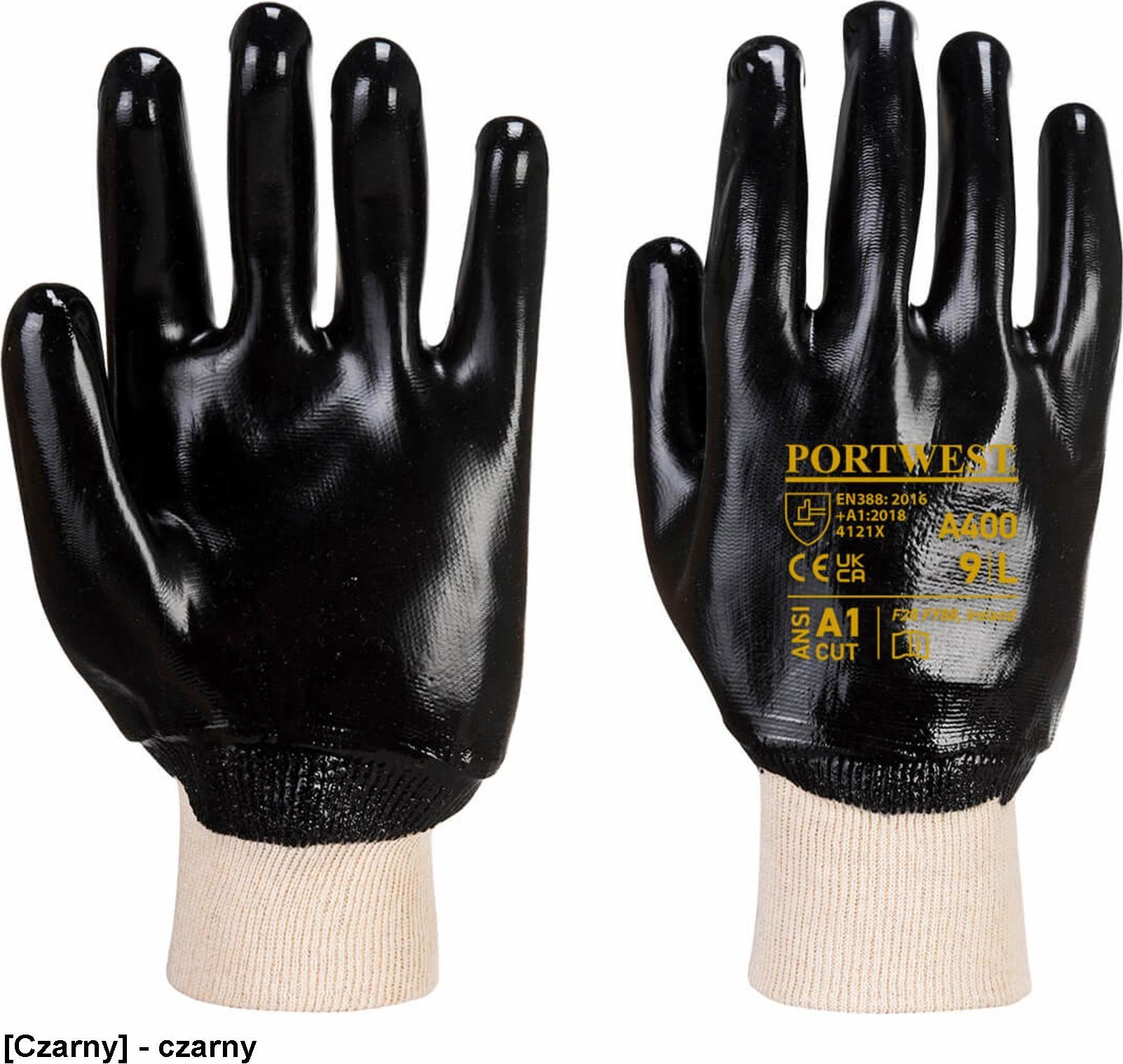 Portwest A400 - Rękawica powlekana PCV - czarny M
