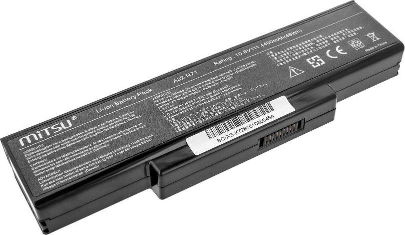 Bateria Mitsu do Asus K72, K73, N73, X77, 4400 mAh, 10.8 V (BC/AS-K72)