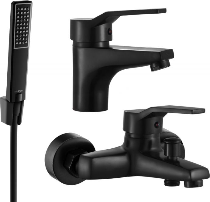 Mexen Mexen Caro R72 zestaw wannowy, czarny - 746603R72-70