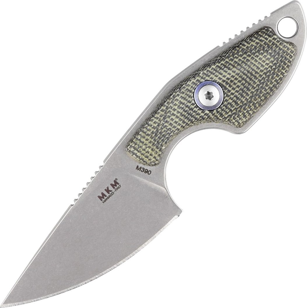 MKM Nóż na szyje MKM Mikro 1 Green Canvas Micarta, Sto