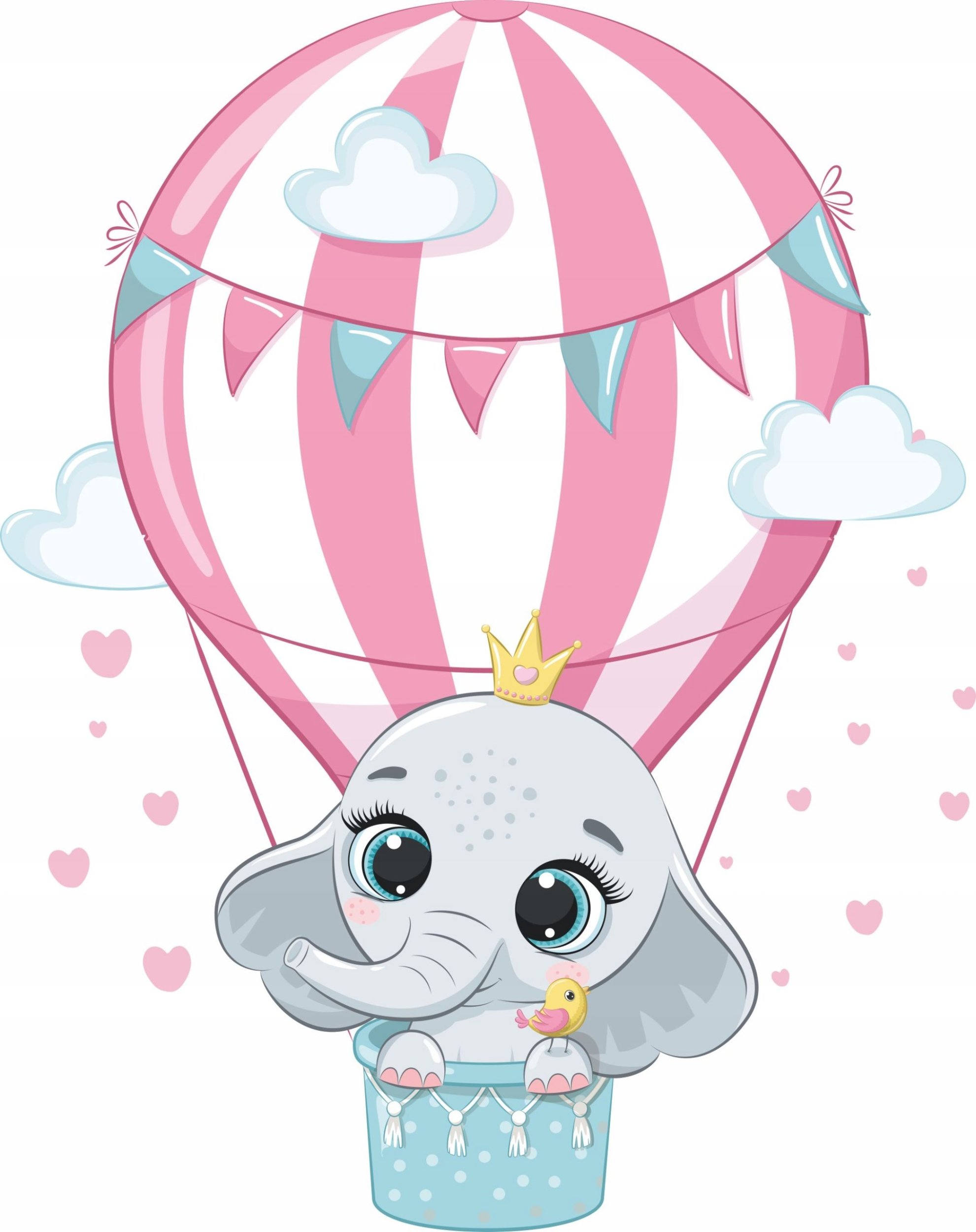 naSciane Naklejki dla dzieci balon chmurka balony słonik