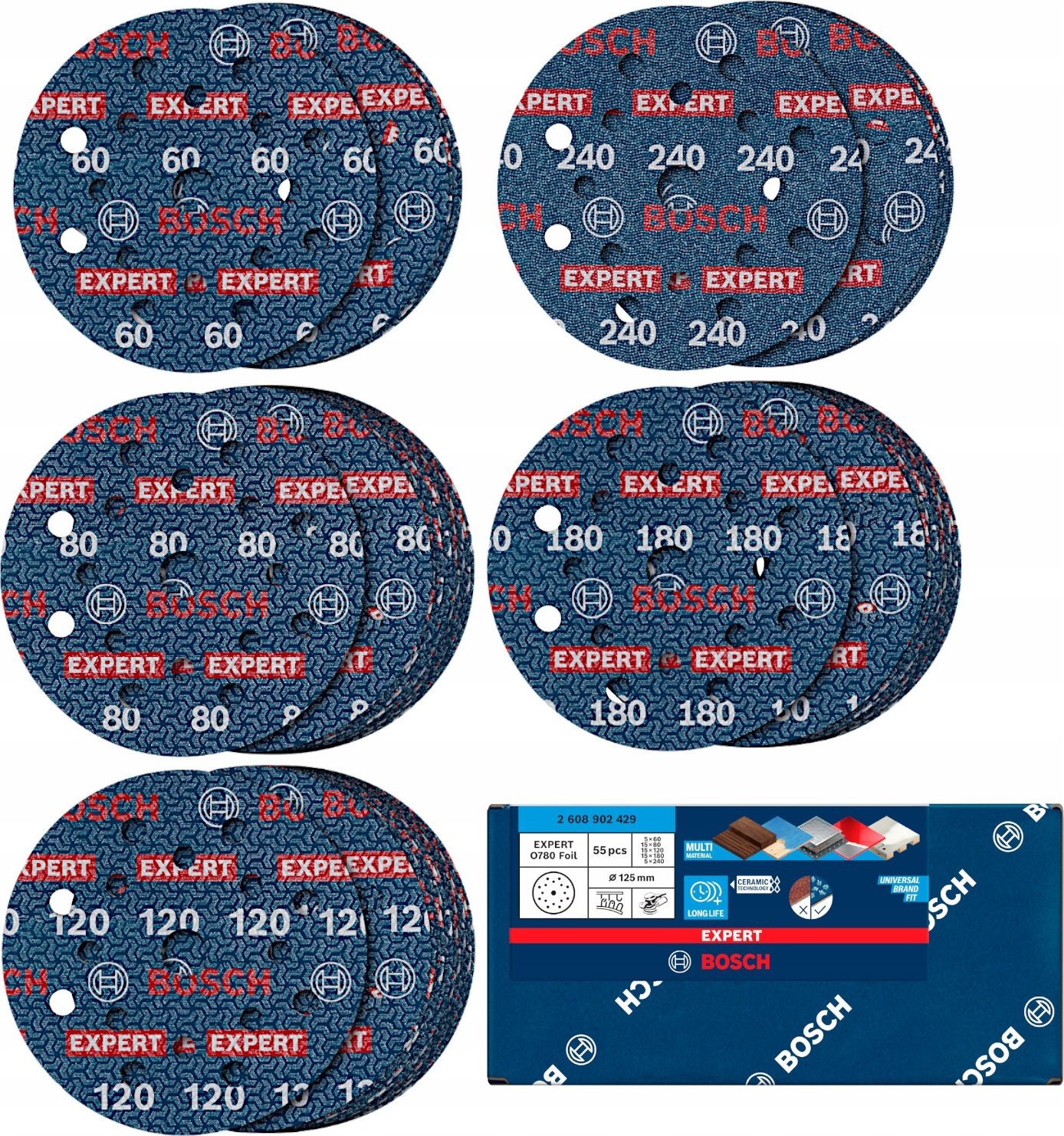 FOLIA ŚCIERNA EXPERT O780,125,SET,55PC
