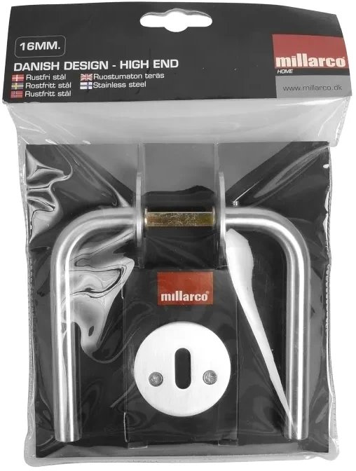 Dørgreb 16 mm. L DESIGN - rustfri