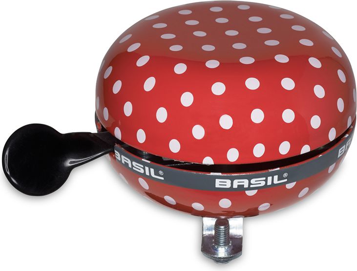 Basil Dzwonek Rowerowy BIG BELL POLKADOT 80 mm Red/White Dots (BAS-50396)