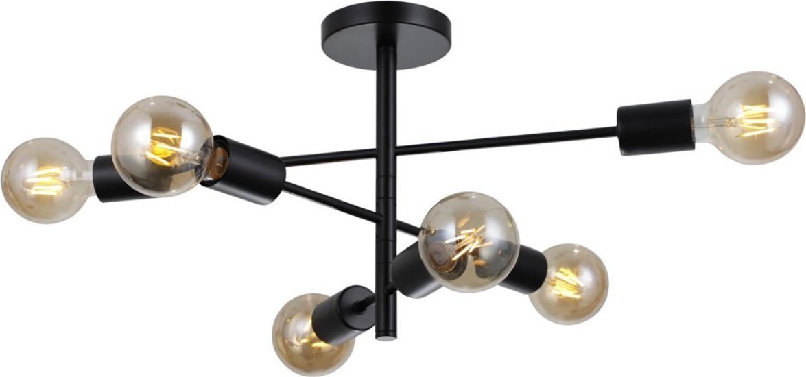 Lampa sufitowa Italux Sufitowa lampa do holu Piansi PND-4025-6-BL Italux stics czarna