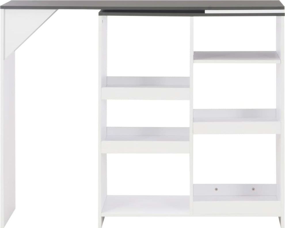 Elior Stolik barowy Rinke z ruchomym regałem biało-szary