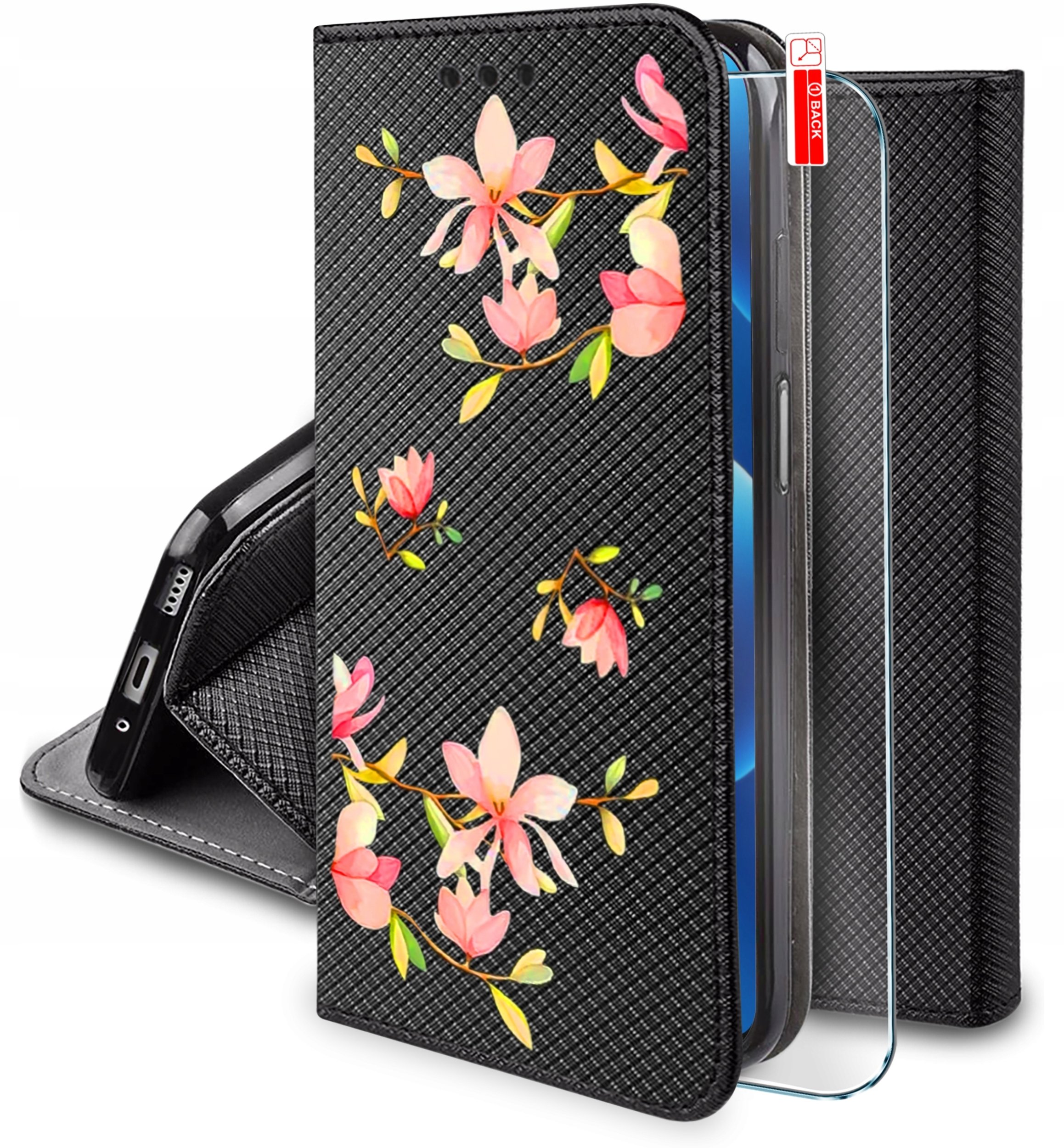 Etui do Oppo A5 4G|5G MAGNET WZORY CASE + SZKŁO 9H