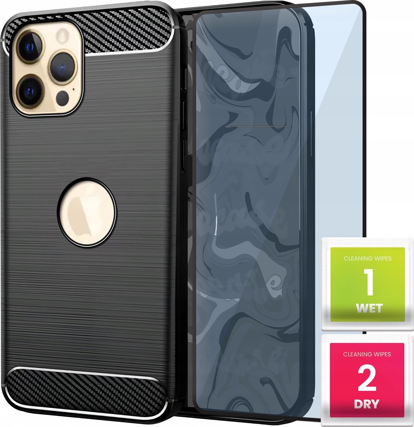 Hello Case ETUI PANCERNE KARBON DO IPHONE 12 PRO MAX SZKŁO