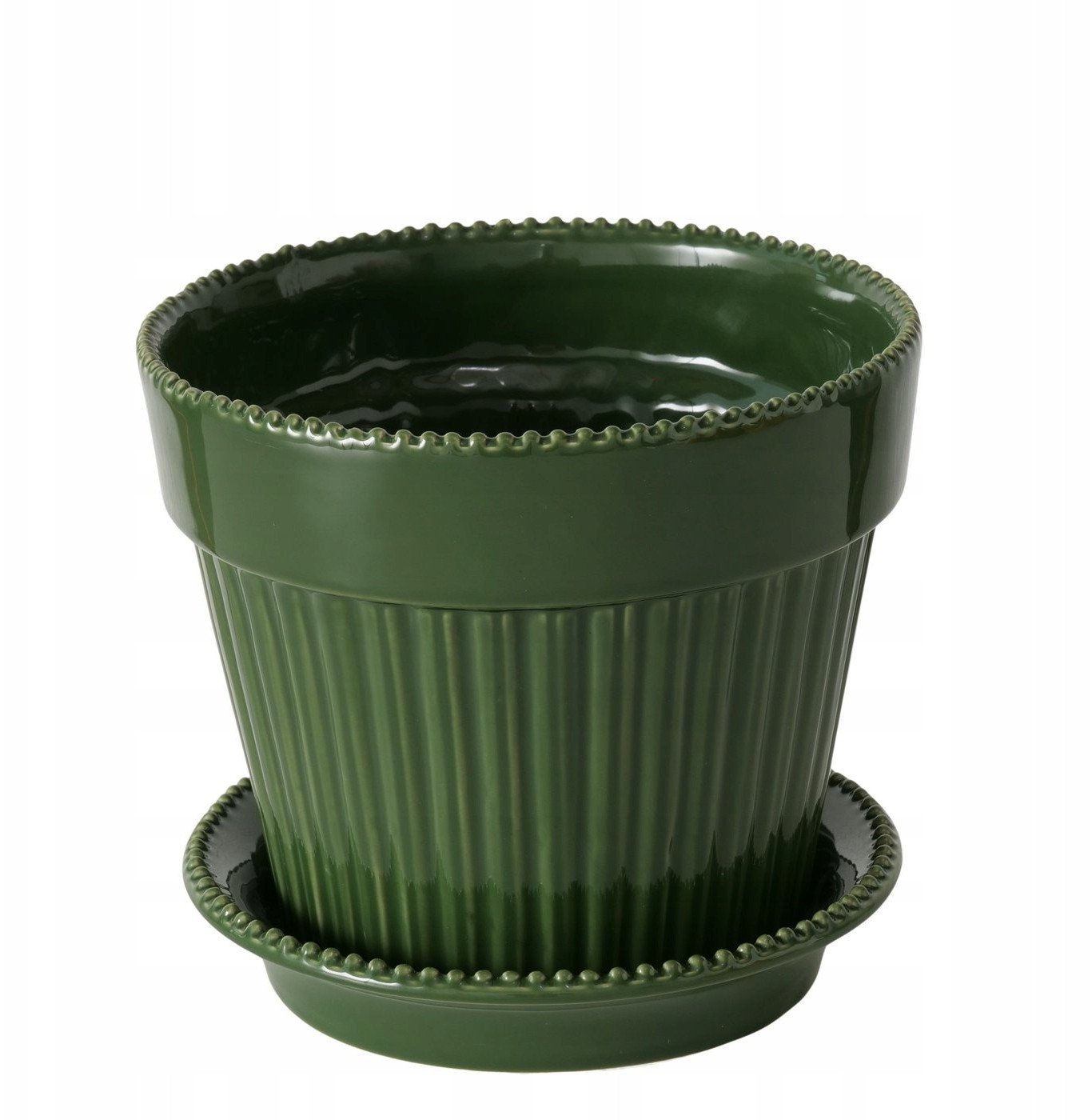 Zestaw doniczka porcelanowa z podstawką JUNIPER, 14,9 cm