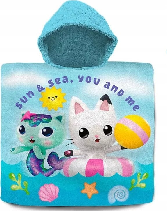 Kids Euroswan Poncho kąpielowe /ręcznik 60x120cm bawełna Koci Domek Gabi. Gabby's Dollhouse GD00001 Kids Euroswan