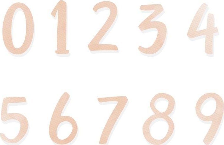 Zestaw wykrojników - Cyfry 10szt