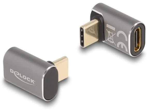 Adapter USB Delock Delock USB Adapter 40 Gbps USB Type-C PD 3.0 100 W Stecker zu Buchse gewinkelt 8K 60 Hz Metall
