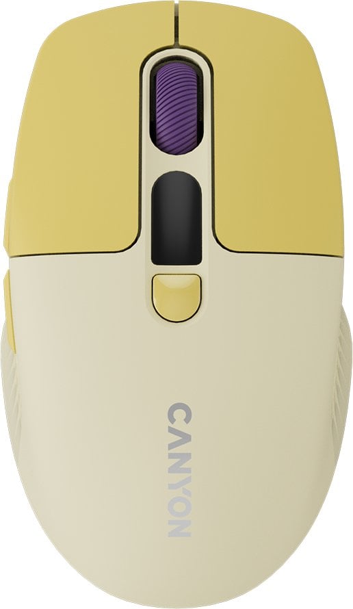 CANYON Mysz bezprzewodowa MW-26 LCD Cicha Dwa Tryby Żóta