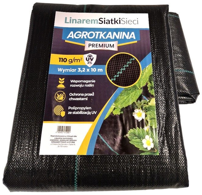 AGROTKANINA 110G 3,2x10m CZARNA AGROWŁÓKNINA UV 3%
