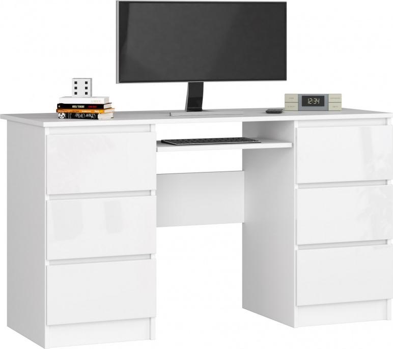 Biurko Fabryka Mebli Akord A-11 Białe z połyskiem 135 cm x 50 cm