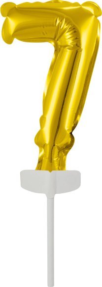 AMSCAN Balon foliowy mini cyfra 7 złota 7,5x12cm