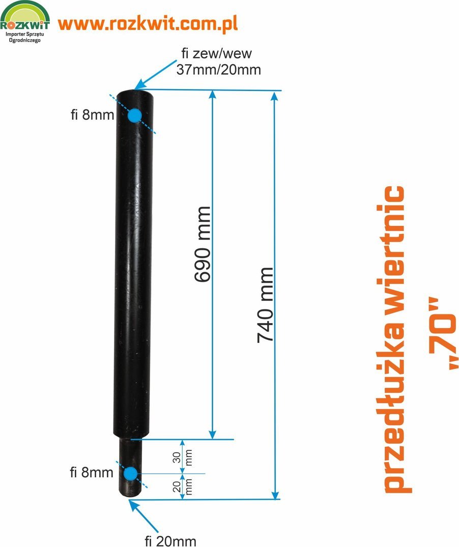 MasterCut PRZEDŁUŻKA WIERTŁA WIERTNICY KASEI MASTERCUT 70CM FI20