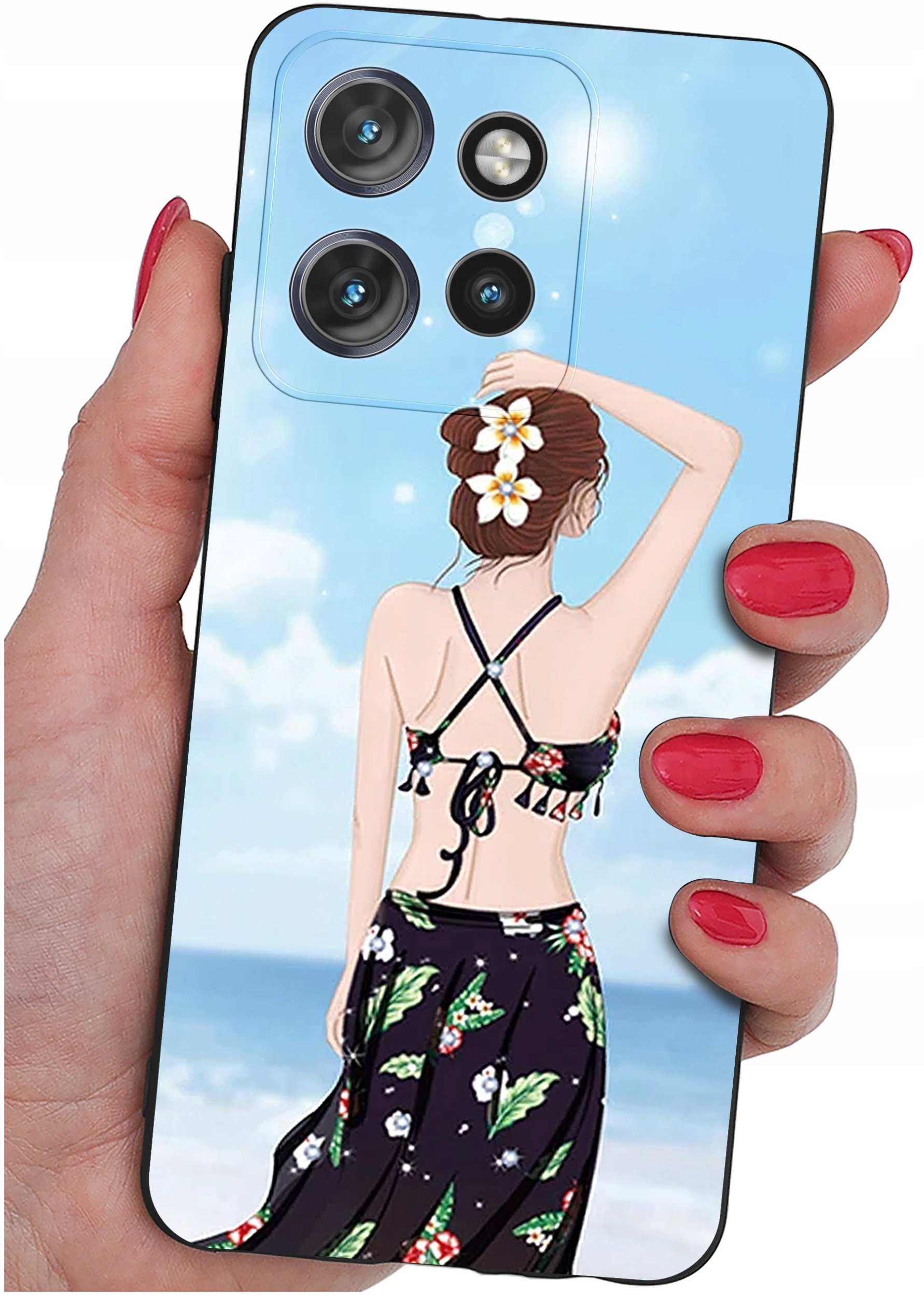 Etui do Motorola Moto EDGE 50 Neo WZORY |SILIKONOWE MATT CASE + SZKŁO 9H