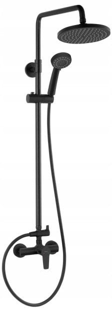 NP84-BTR7U-BL / FERRO / RITTO / DESZCZOWNIA Z NATRYSKIEM I BATERIĄ BTR7U, CZARNY /