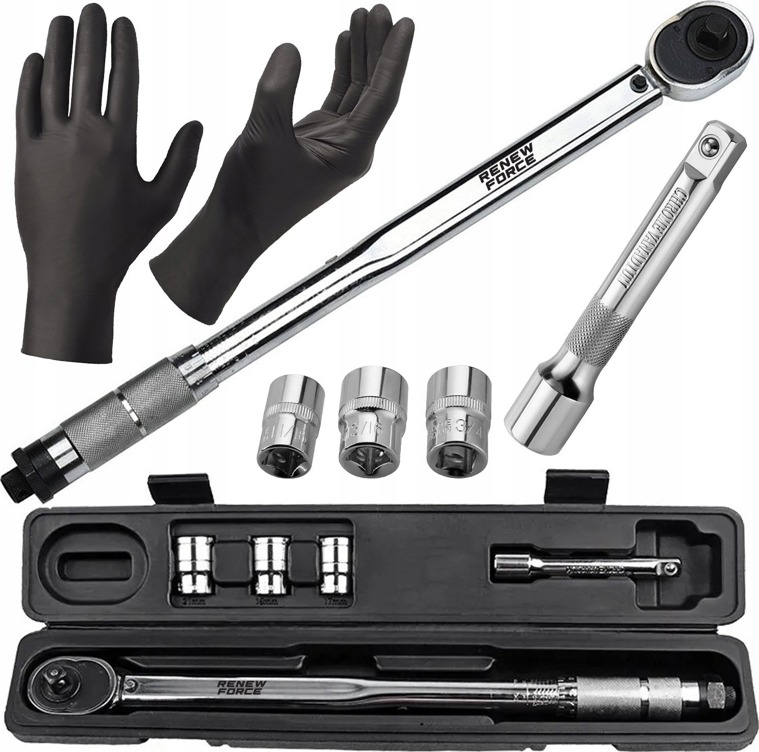 KLUCZ DYNAMOMETRYCZNY DUŻY ZESTAW SET-28-210