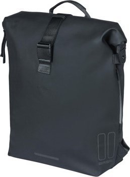 Basil Plecak/Sakwa rowerowa BASIL SOHO BACKPACK NORDLICHT17L, mocowanie na haki Hook-On System, wodoodporny poliester, oświetlenie, night black (NEW 2