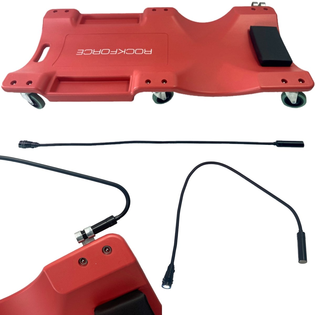 LEŻANKA WARSZTATOWA 6 KOŁOWA ŁOŻYSKOWANE LATARKA