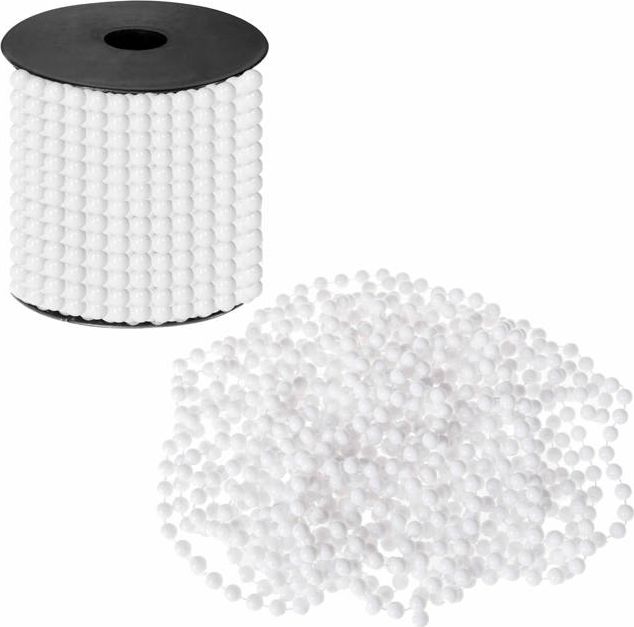 Springos Łańcuch na choinkę z pereł 10m ozdoba świąteczna biały UNIWERSALNY