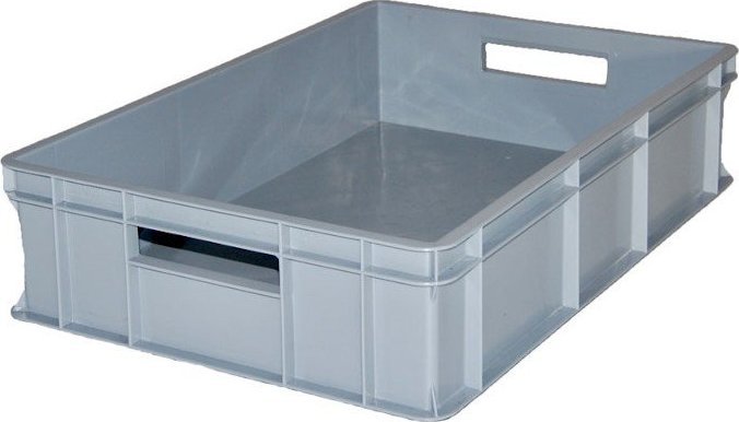 qBox Pojemnik transportowy EURO 140 ścianki i dno pełne, wym. 600 x 400 x 140 mm (kolor: szary)