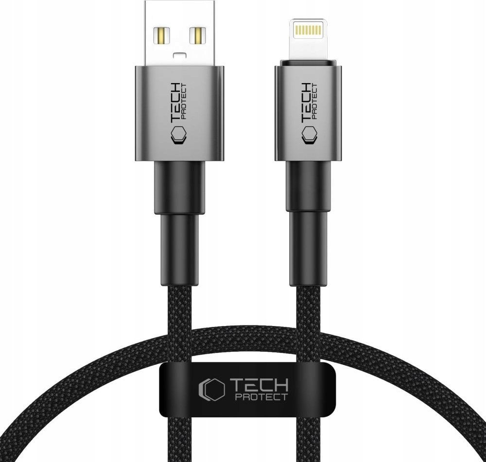 Kabel USB Tech-Protect USB-A - Lightning 0.25 m Szary (5906302361731)