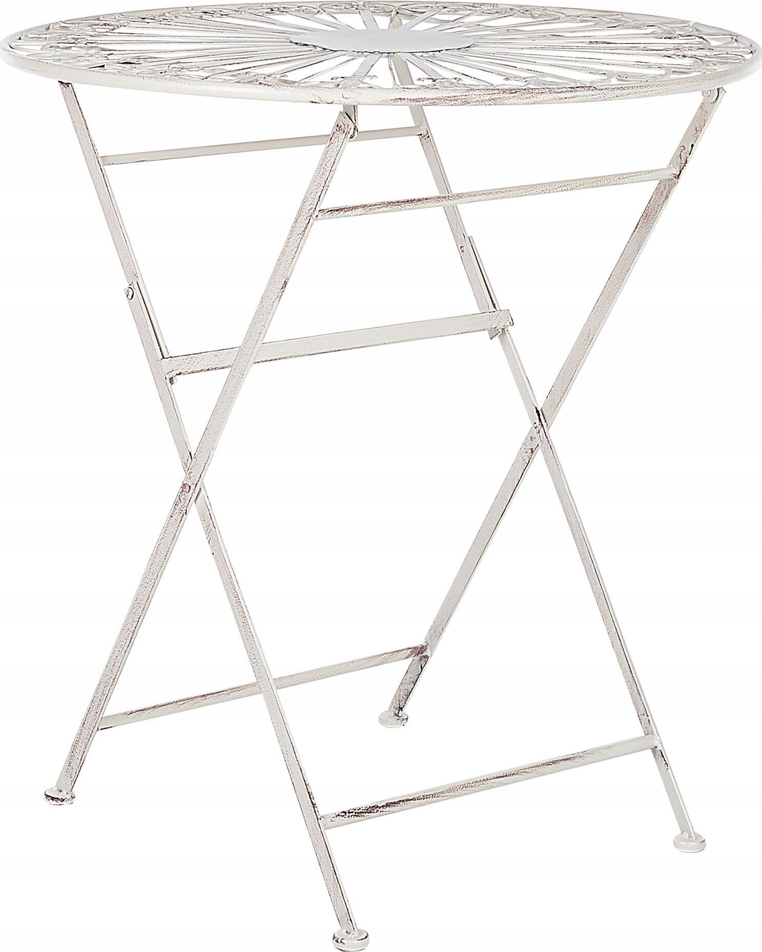 Beliani Stół ogrodowy Metal Biały SCAFA