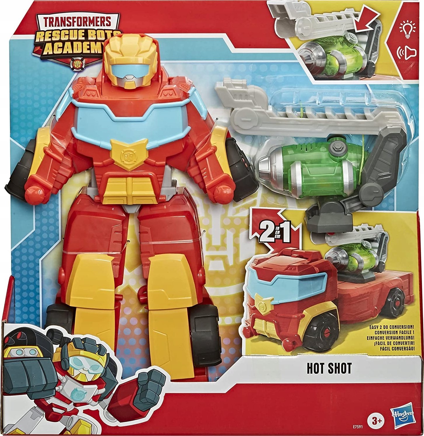 Figurka Transformers TRANSFORMERS RESCUE BOTS HOT SHOT 35cm DUŻA 2w1