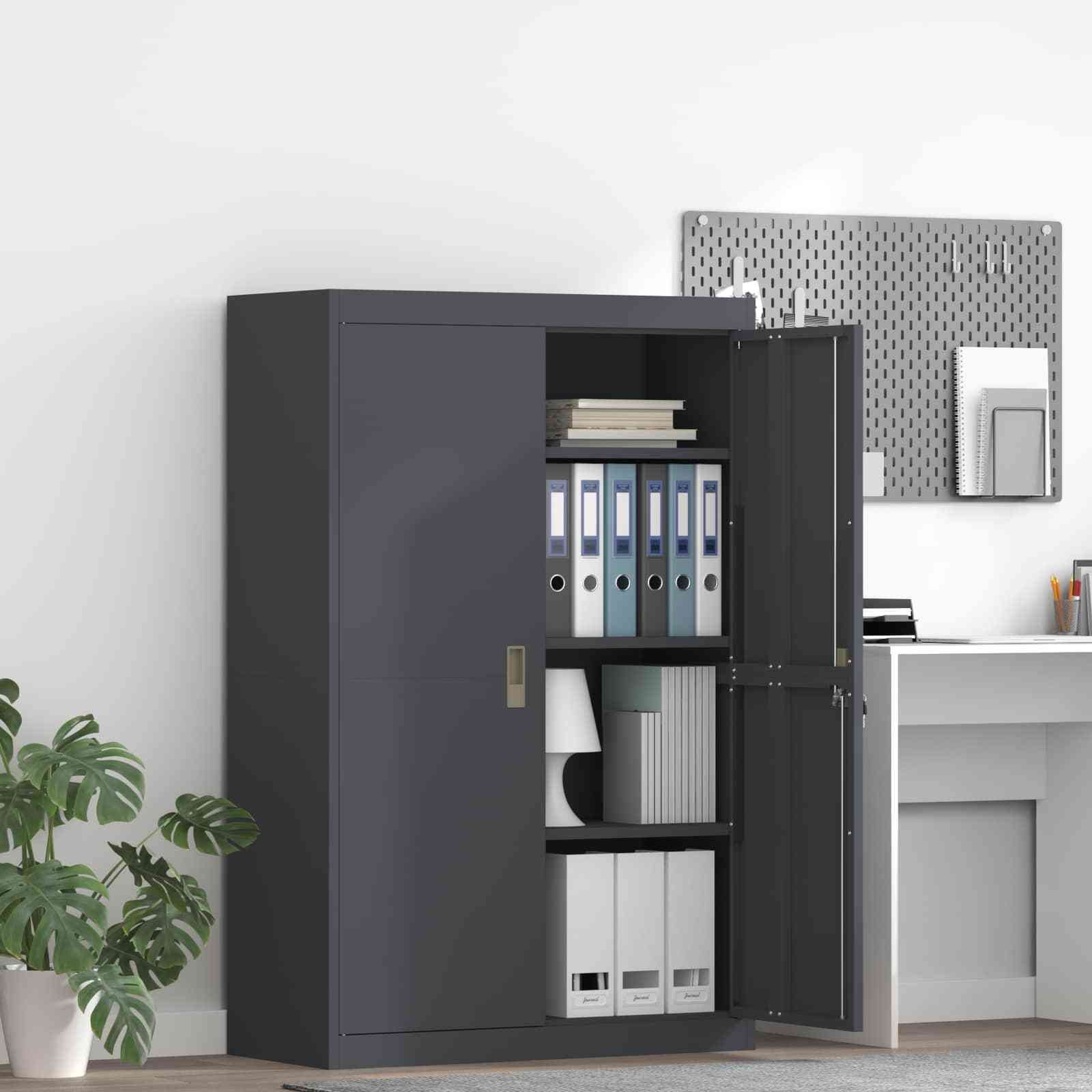 vidaXL Storage Cabinet 2 pcs Anthracite 90 x 40 x 140 cm