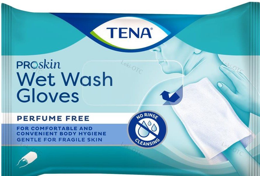 TENA WET WASH GLOVE - Nawilżane Myjki 8szt