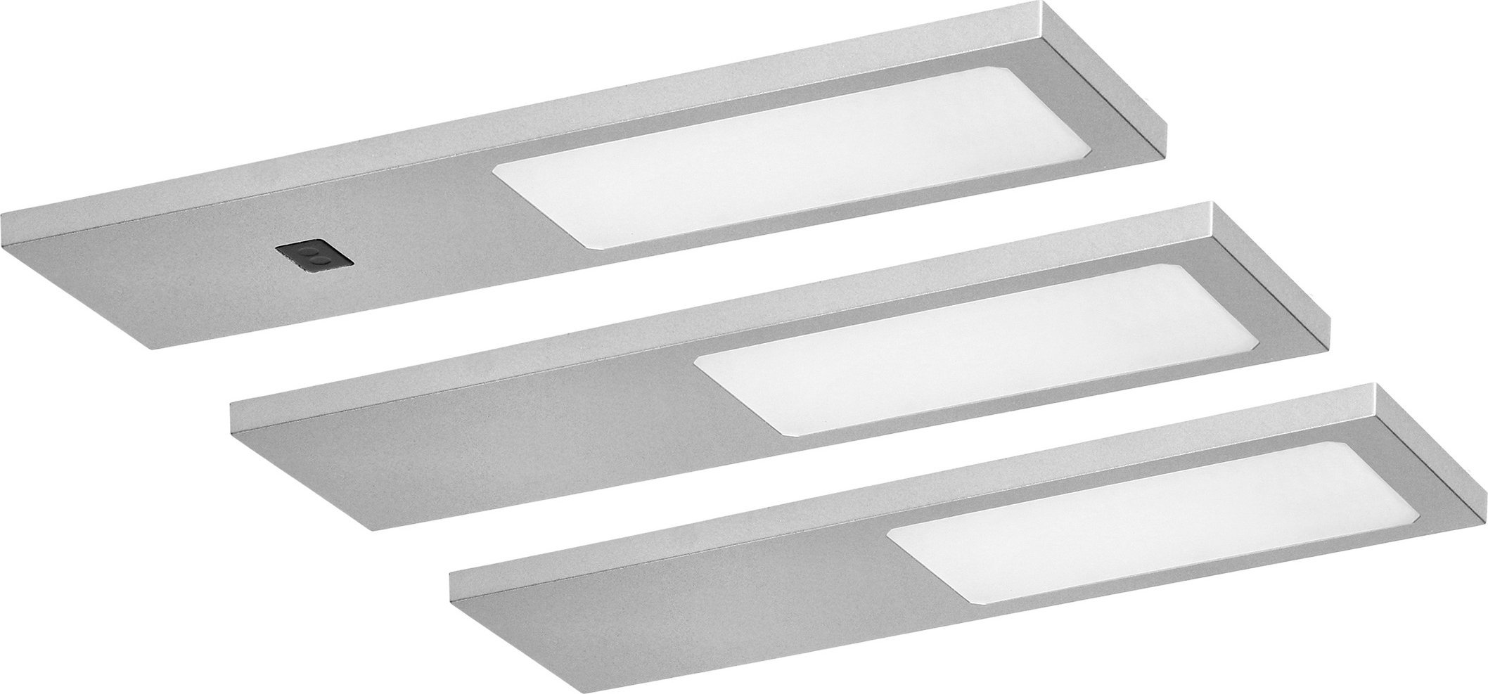 Orno PLANA zestaw 3 lamp podszafkowych LED, 3x4W, 3x240lm, 4000K, z włącznikiem bezdotykowym, szare