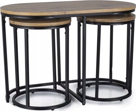 Signal Zestaw trzech ław TWIX dąb artisan/czarny