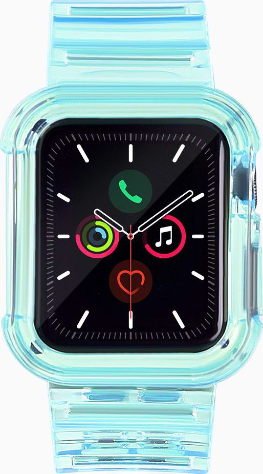 Hurtel Strap Light Set silikonowa opaska pasek bransoleta bransoletka etui do zegarka Watch 6 40mm / Watch 5 40mm / Watch 4 40mm / Watch SE 40mm niebi