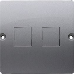 Kontakt-Simon Basic Pokrywa gniazda teleinformatycznego 2xRJ Keystone płaska stal (BMGK1P/21)