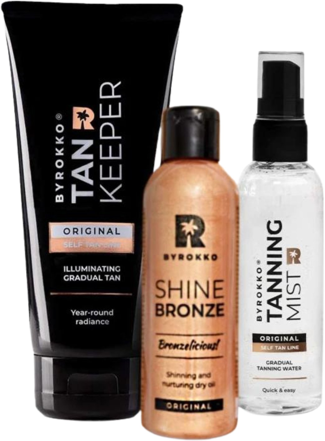 Byrokko Glammed Up Bundle Tan Keeper + Tanning Mist + Shine Bronze