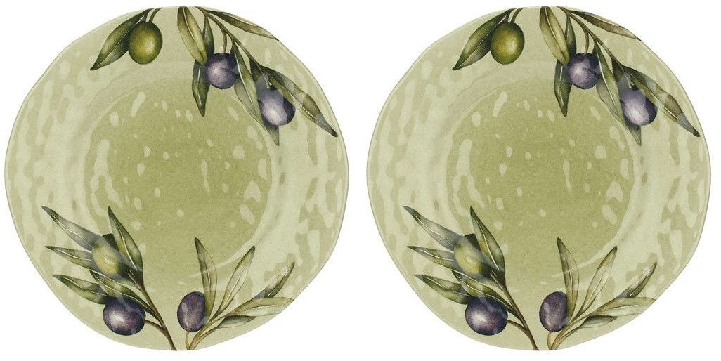 Komplet 2 talerzy 21cm oliwkowych melamina Rose&Tulipani Olyvia