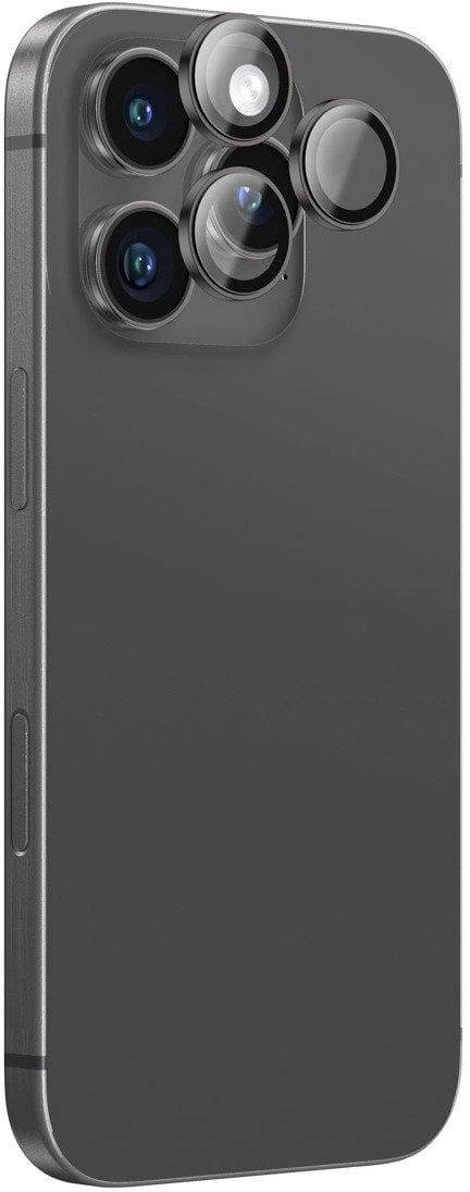 Szkło hartowane AMAZINGTHING AR Aluminium 3 Lens Glass z ramką na soczewki aparatu do iPhone 16 Pro / 16 Pro Max - czarne