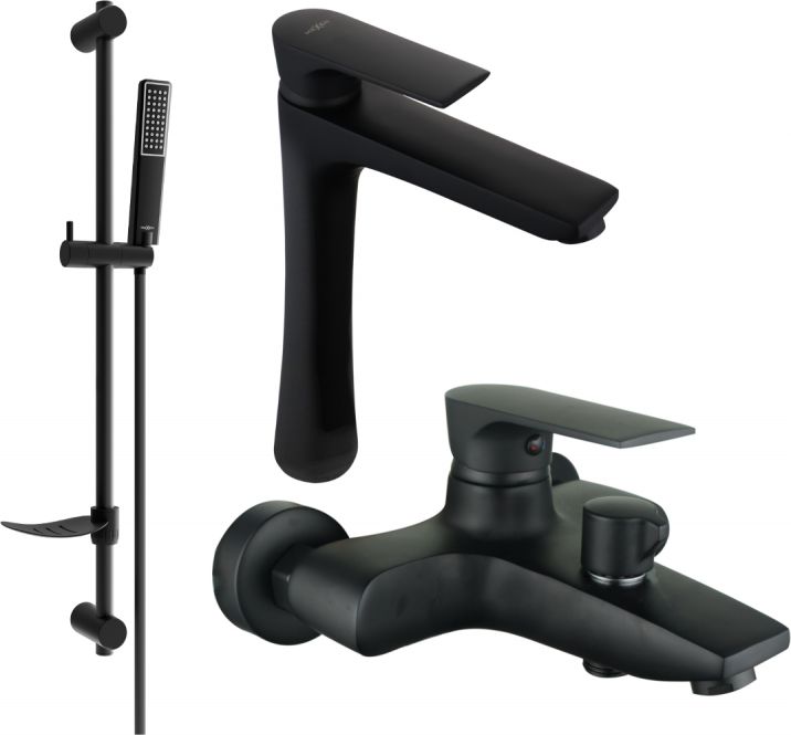 Mexen Mexen Axel DF72 zestaw wannowy, czarny 73813DF72-70